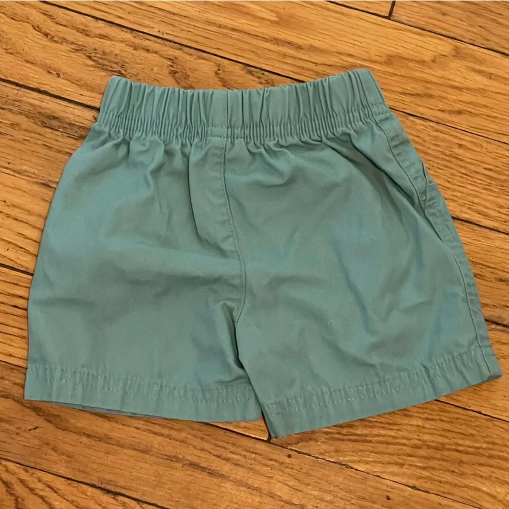 Carter's White and Green Elastic Waist Shorts - Picture 4 of 4